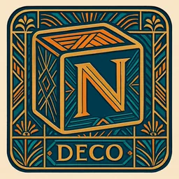 Notion icon in the Art Deco style