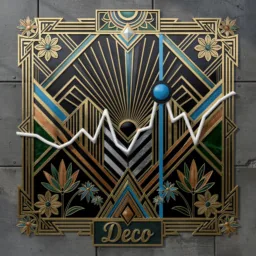 Stocks icon in the Art Deco style for macOS