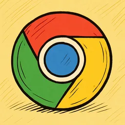 Google Chrome icon in the Cartoon style