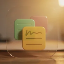 Stickies icon in the Cinema style for macOS