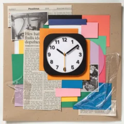 Clock icon in the Collage style for macOS