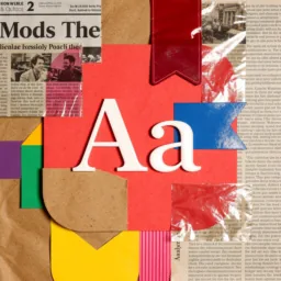 Dictionary icon in the Collage style for macOS