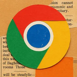 Google Chrome icon in the Collage style