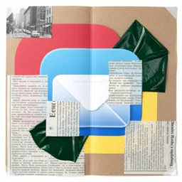 Mail icon in the Collage style
