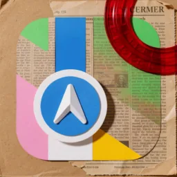 Maps icon in the Collage style for macOS