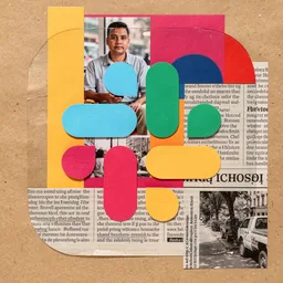 Slack icon in the Collage style