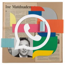 WhatsApp icon in the Collage style