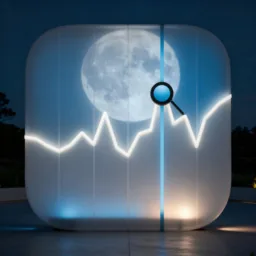 Stocks icon in the Dark style for macOS