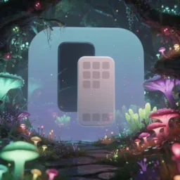 iPhone Mirroring icon in the Glowy style