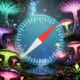 Safari icon in the Glowy style for macOS