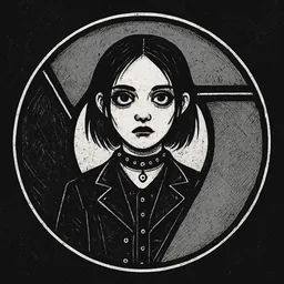 Google Chrome icon in the Goth style
