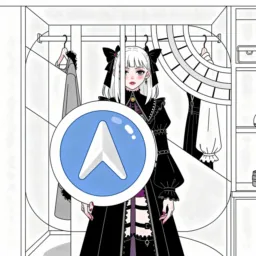 Maps icon in the Goth style