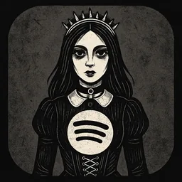 Spotify icon in the Goth style