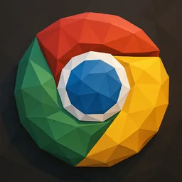 Google Chrome icon in the Low-poly style