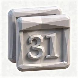 Notion Calendar icon in the Low-poly style for macOS