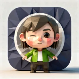 OBS icon in the Low-poly style for macOS