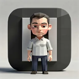 OpenCode icon in the Low-poly style for macOS