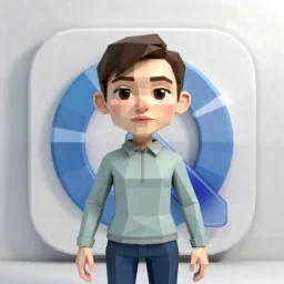 QuickTime Player icon in the Low-poly style for macOS