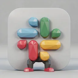 Slack icon in the Low-poly style