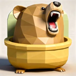 Tunnelbear icon in the Low-poly style for macOS