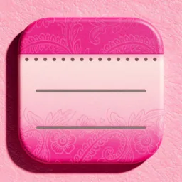 Notes icon in the Pink style for macOS