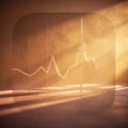 Stocks icon in the Sunset style for macOS